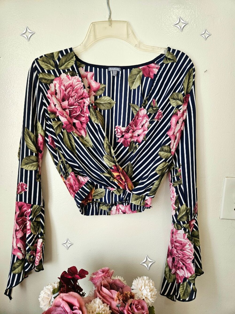 Flared Crop Floral Top